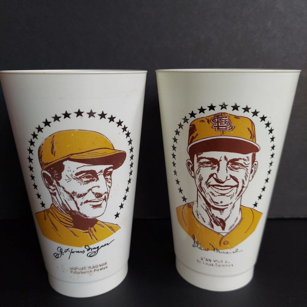 Amoco 7-11 MLB Baseball Player Collectible Slurpee Cups Hall Fame Musial Wagner